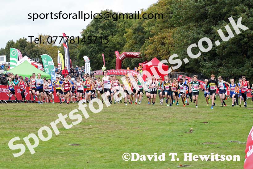 Boys under-13s 2021 National Cross Country Relays, Berry Hill Park, Mansfield. Photo: David T. Hewitson/Sports for All Pics